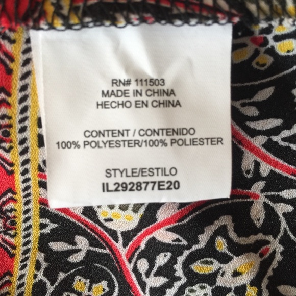 Lily Black Ruffle One Shoulder Floral Top Size XL - Picture 7 of 8